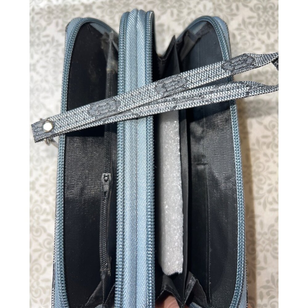 Gray & Black Patterned Zip-Around Wallet Multiple Compartments & Wrist Strap - Picture 2 of 2